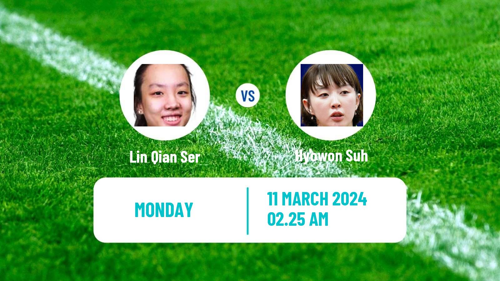 Table tennis Singapore Smash Women Lin Qian Ser - Hyowon Suh