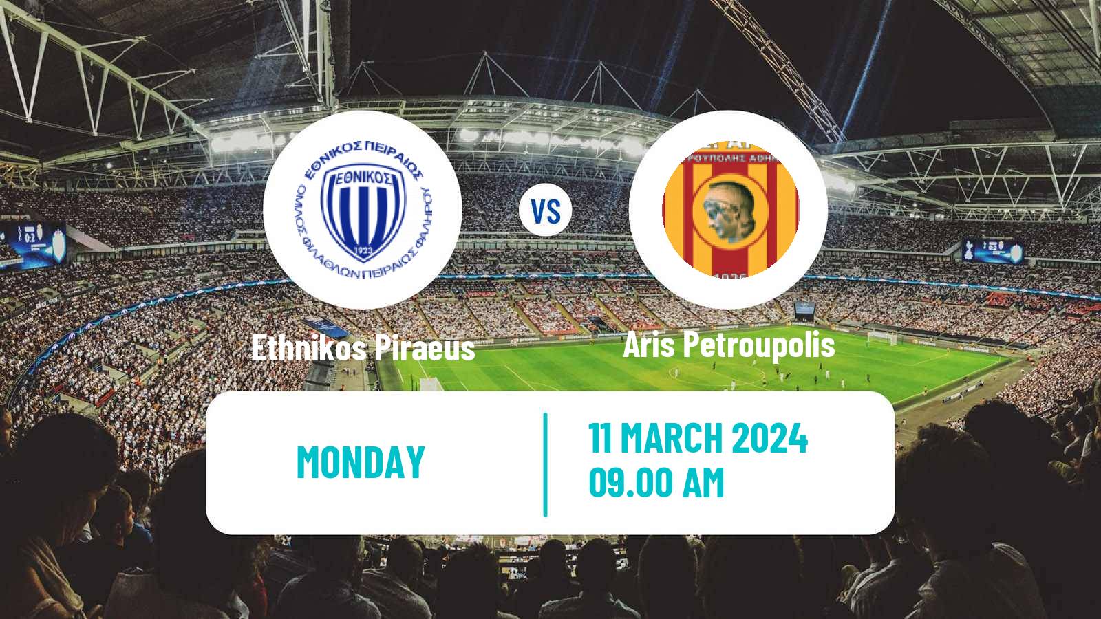 Soccer Greek Gamma Ethniki - Group 4 Ethnikos Piraeus - Aris Petroupolis