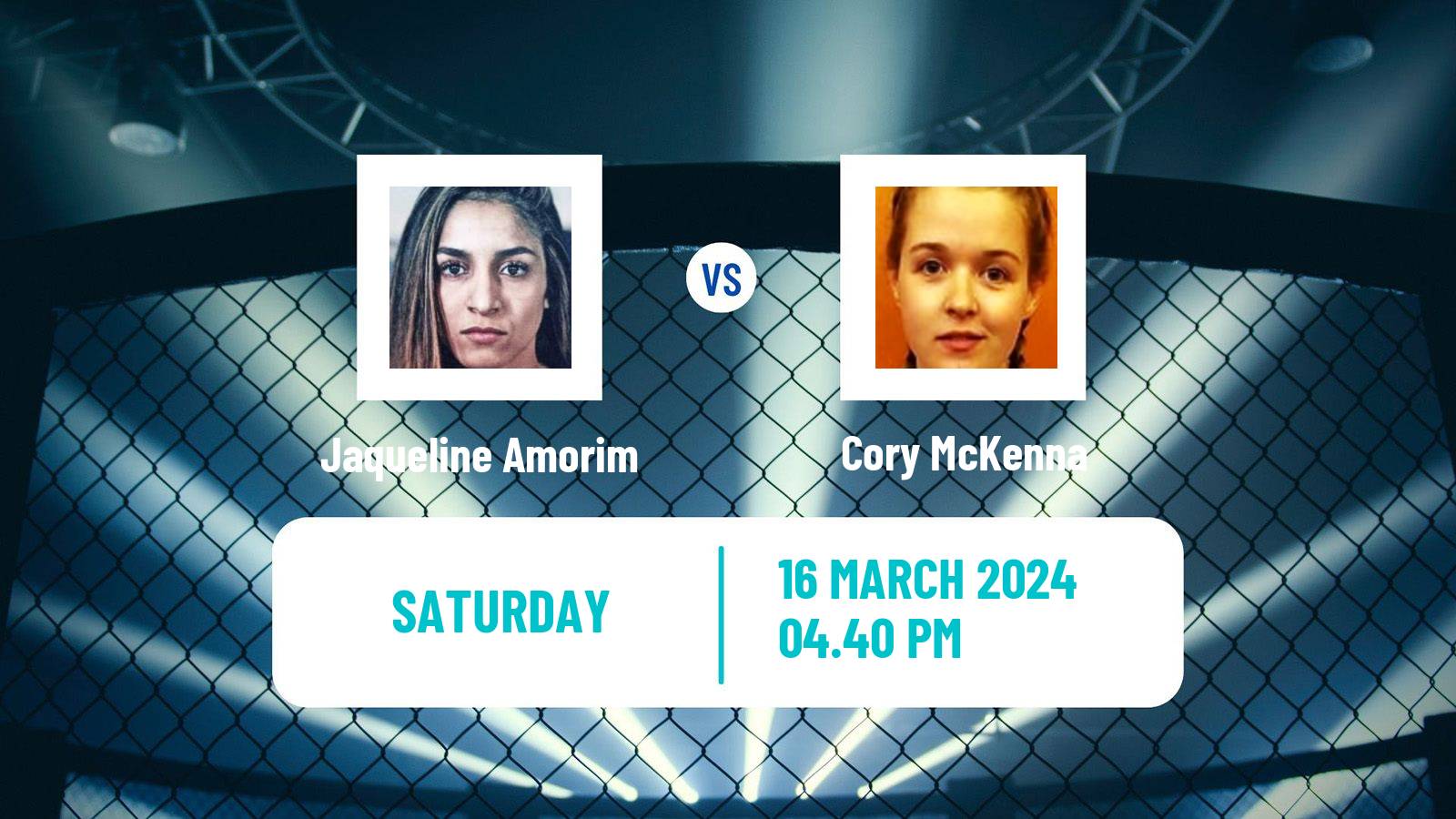 MMA Strawweight UFC Women Jaqueline Amorim - Cory McKenna