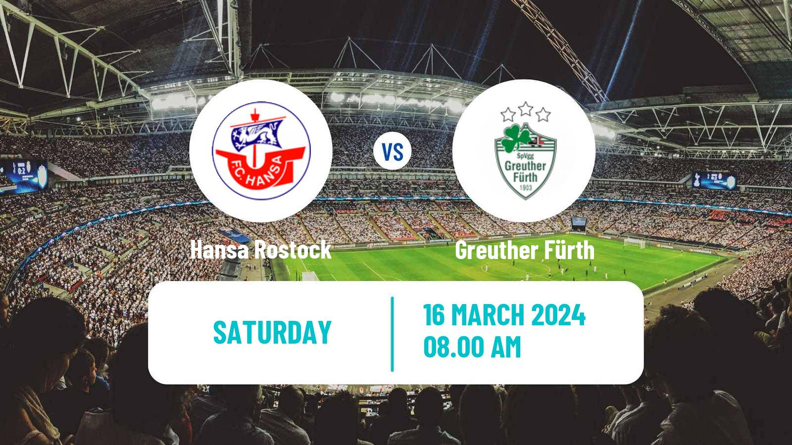 Soccer German 2 Bundesliga Hansa Rostock - Greuther Fürth