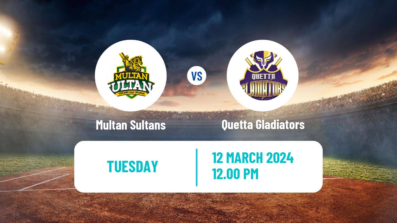 Cricket Pakistan Super League Cricket Multan Sultans - Quetta Gladiators