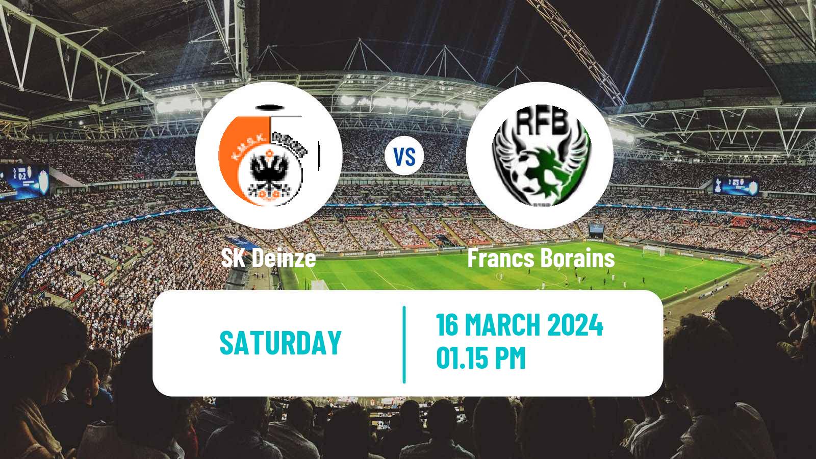 Soccer Belgian Сhallenger Pro League Deinze - Francs Borains