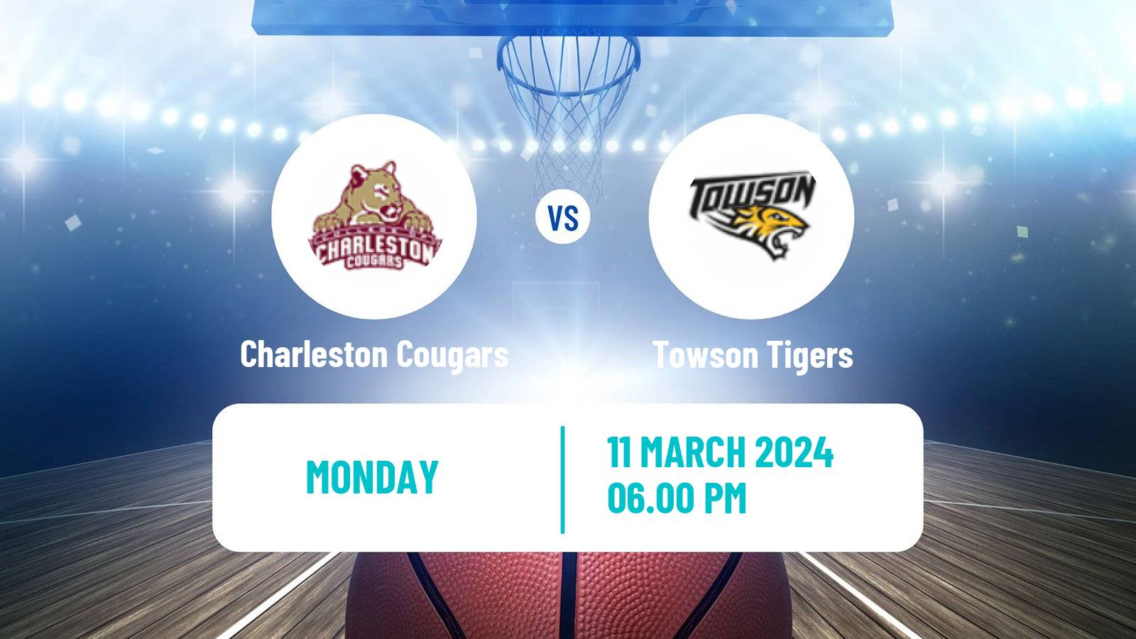 Basketball NCAA College Basketball Charleston Cougars - Towson Tigers