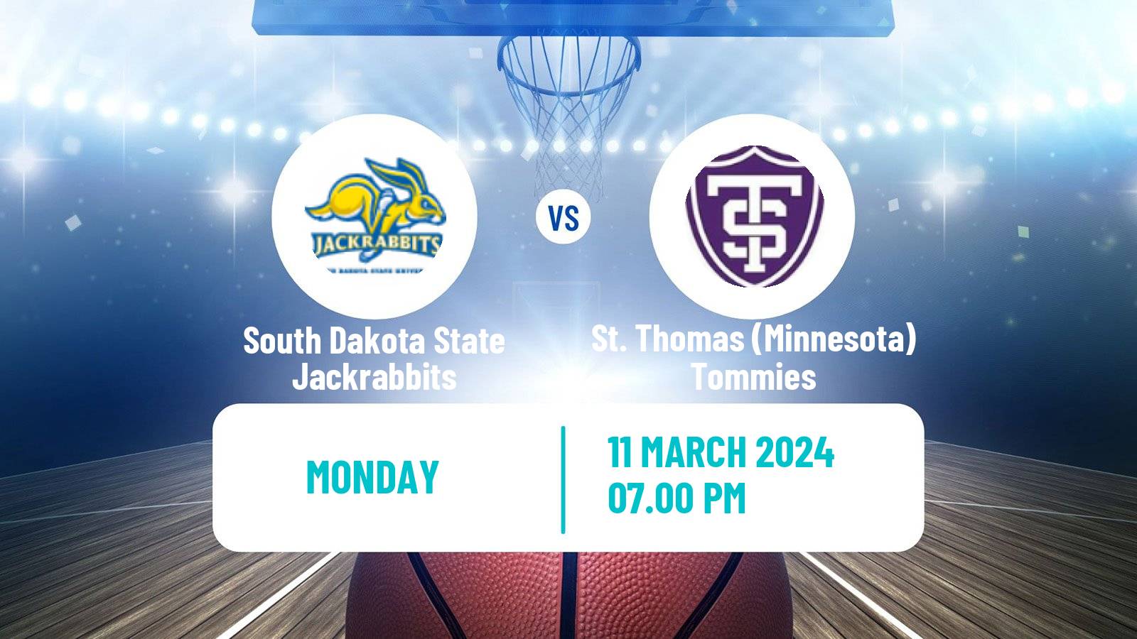 Basketball NCAA College Basketball South Dakota State Jackrabbits - St. Thomas (Minnesota) Tommies