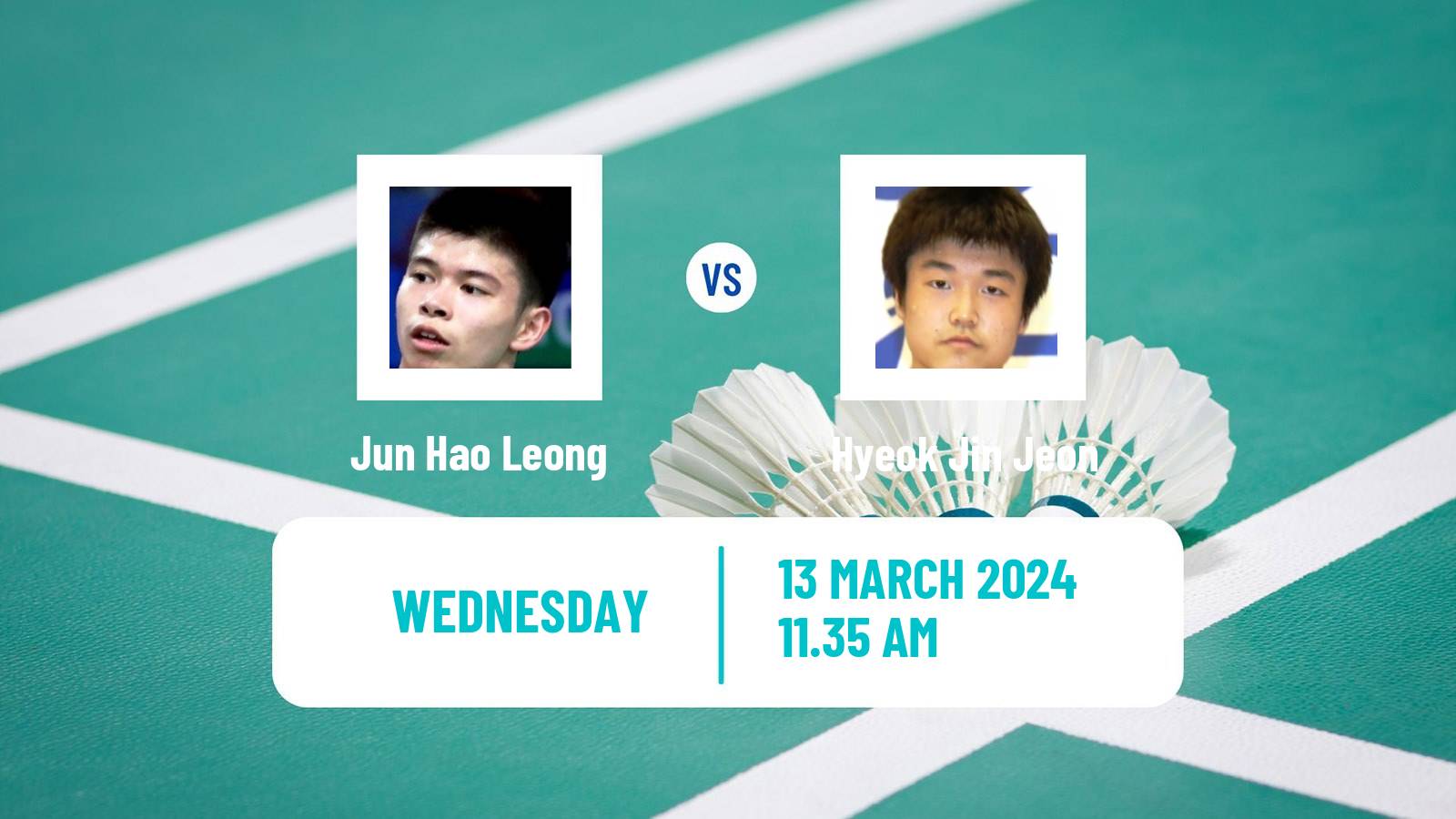 Badminton BWF World Tour Orleans Masters Men Jun Hao Leong - Hyeok Jin Jeon