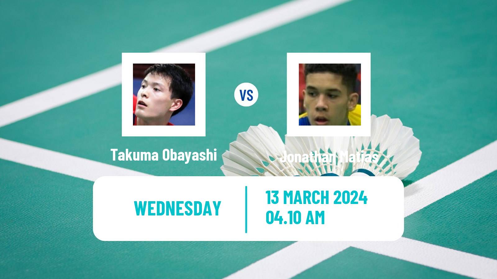 Badminton BWF World Tour Orleans Masters Men Takuma Obayashi - Jonathan Matias