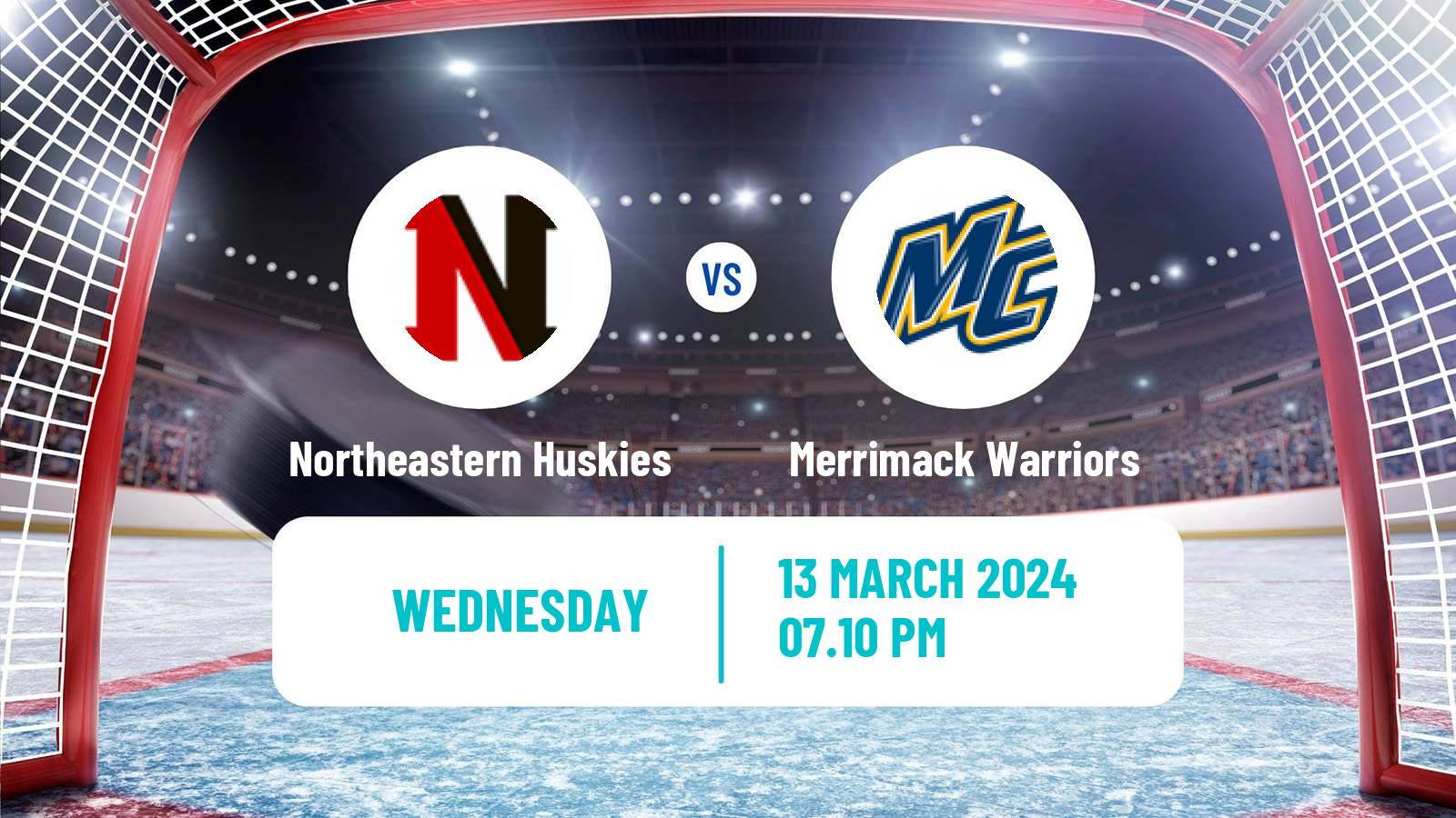 Hockey NCAA Hockey Northeastern Huskies - Merrimack Warriors