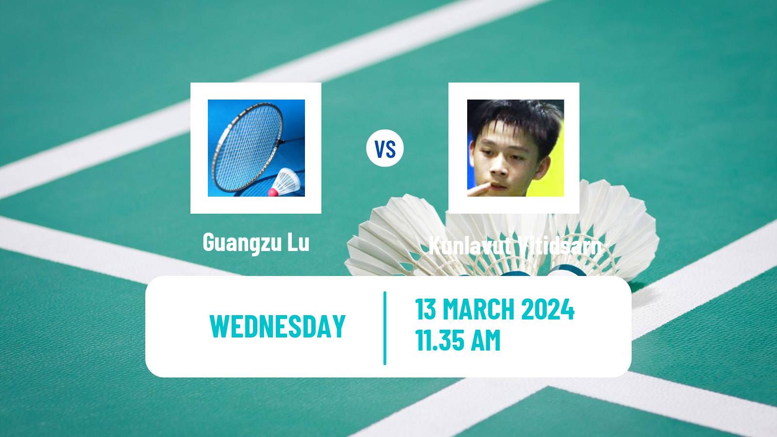 Badminton BWF World Tour All England Open Men Guangzu Lu - Kunlavut Vitidsarn
