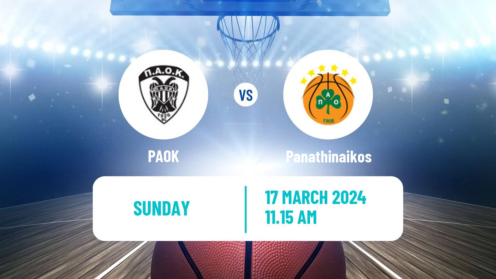 Basketball Greek Basket League A1 PAOK - Panathinaikos