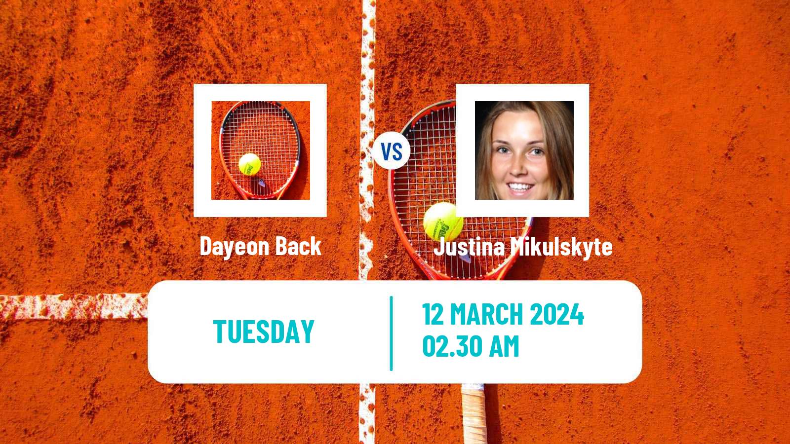 Tennis ITF W35 Indore Women Dayeon Back - Justina Mikulskyte