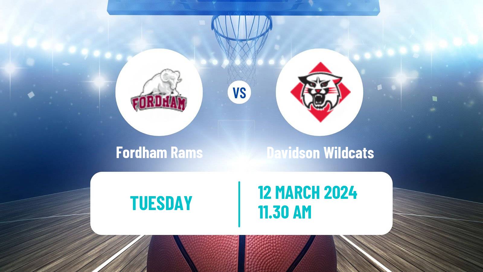 Basketball NCAA College Basketball Fordham Rams - Davidson Wildcats