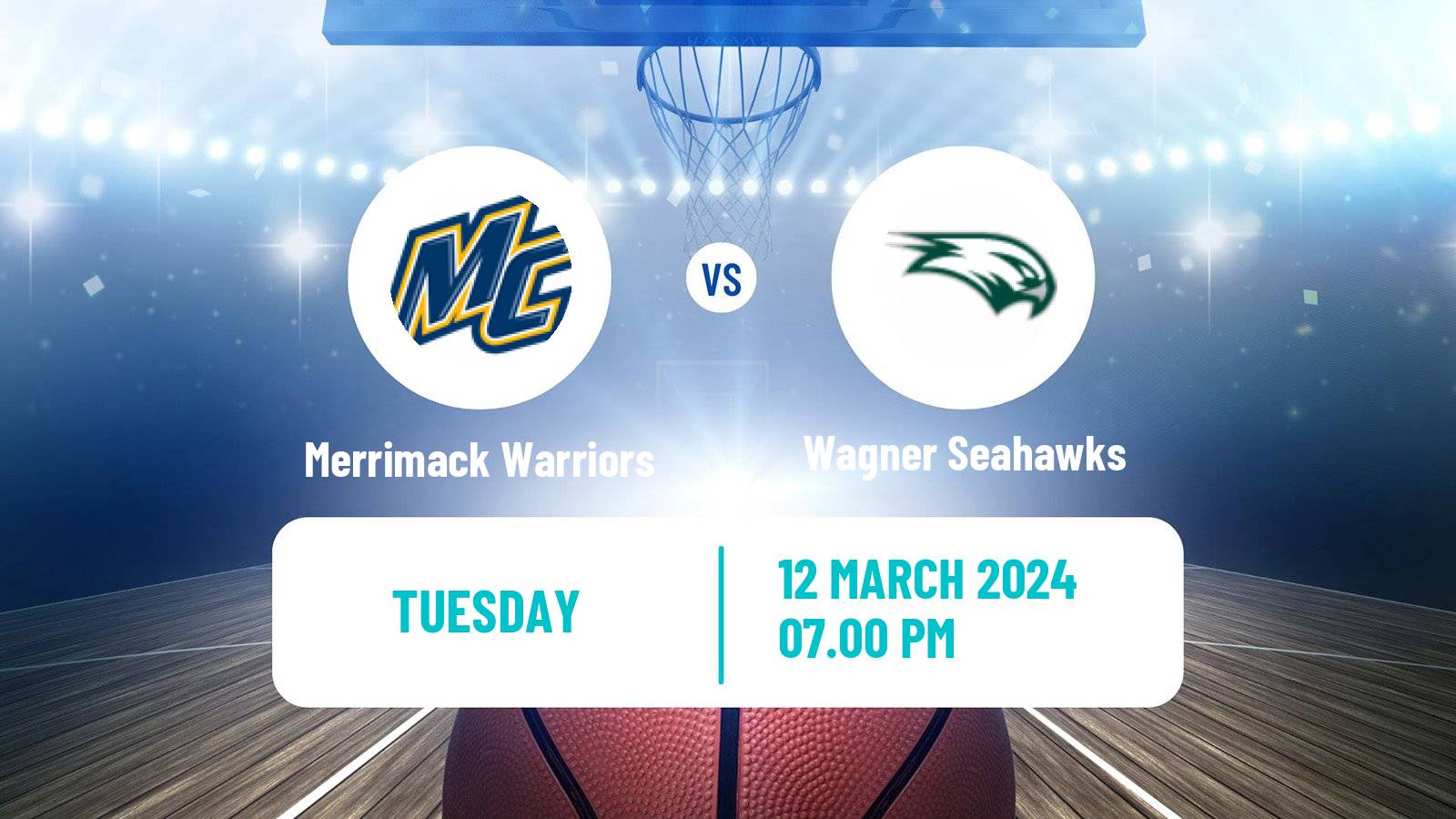 Basketball NCAA College Basketball Merrimack Warriors - Wagner Seahawks