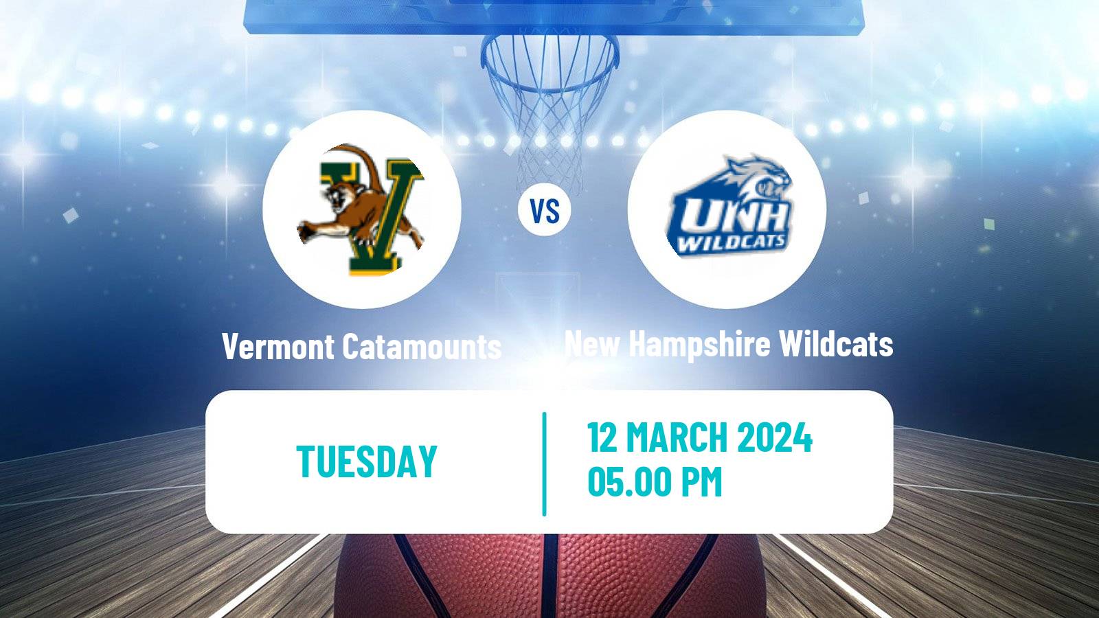 Basketball NCAA College Basketball Vermont Catamounts - New Hampshire Wildcats