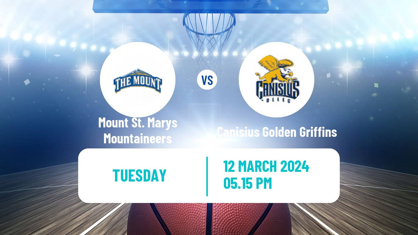 Basketball NCAA College Basketball Mount St. Marys Mountaineers - Canisius Golden Griffins