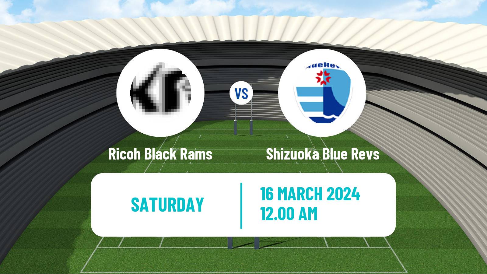 Rugby union Japan League One Rugby Union Ricoh Black Rams - Shizuoka Blue Revs