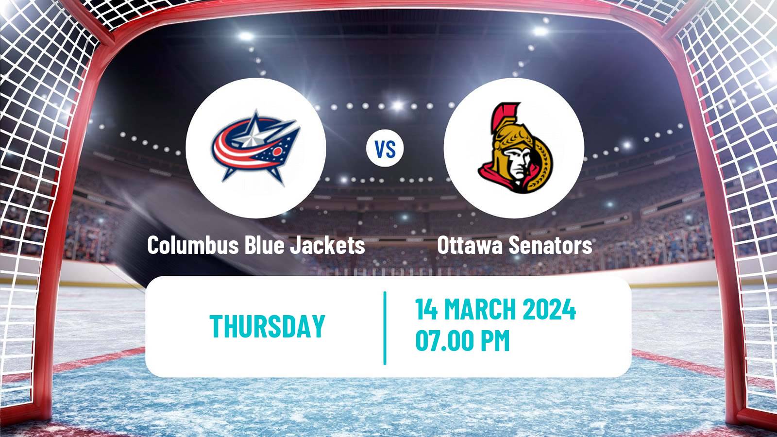 Hockey NHL Columbus Blue Jackets - Ottawa Senators
