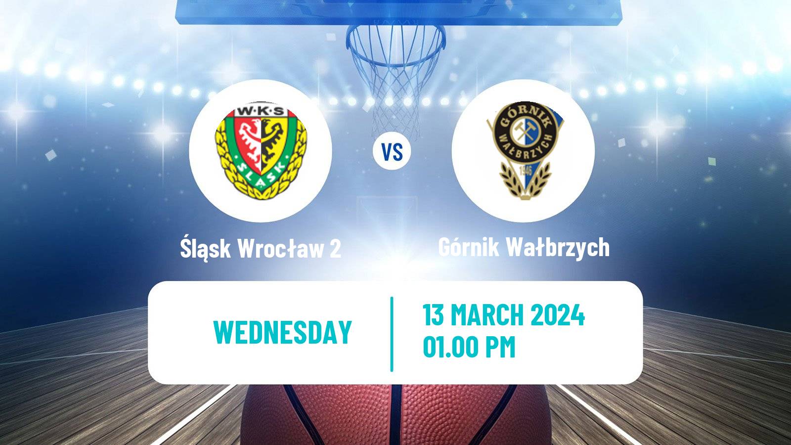 Basketball Polish 1 Liga Basketball Śląsk Wrocław 2 - Górnik Wałbrzych