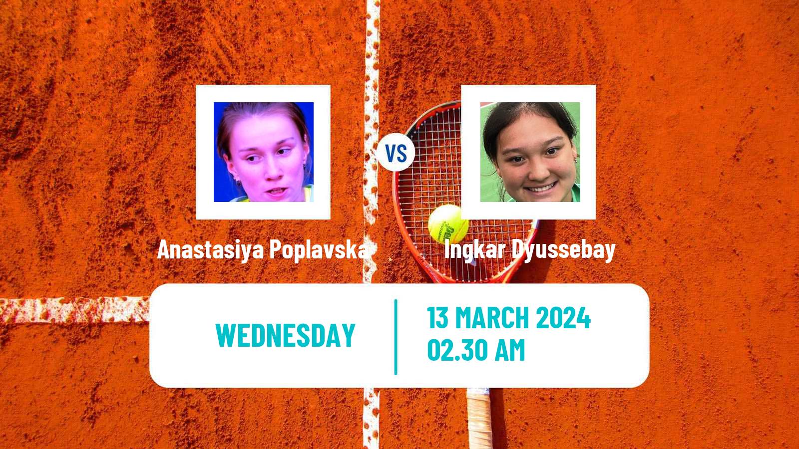 Tennis ITF W15 Karaganda 2 Women Anastasiya Poplavska - Ingkar Dyussebay