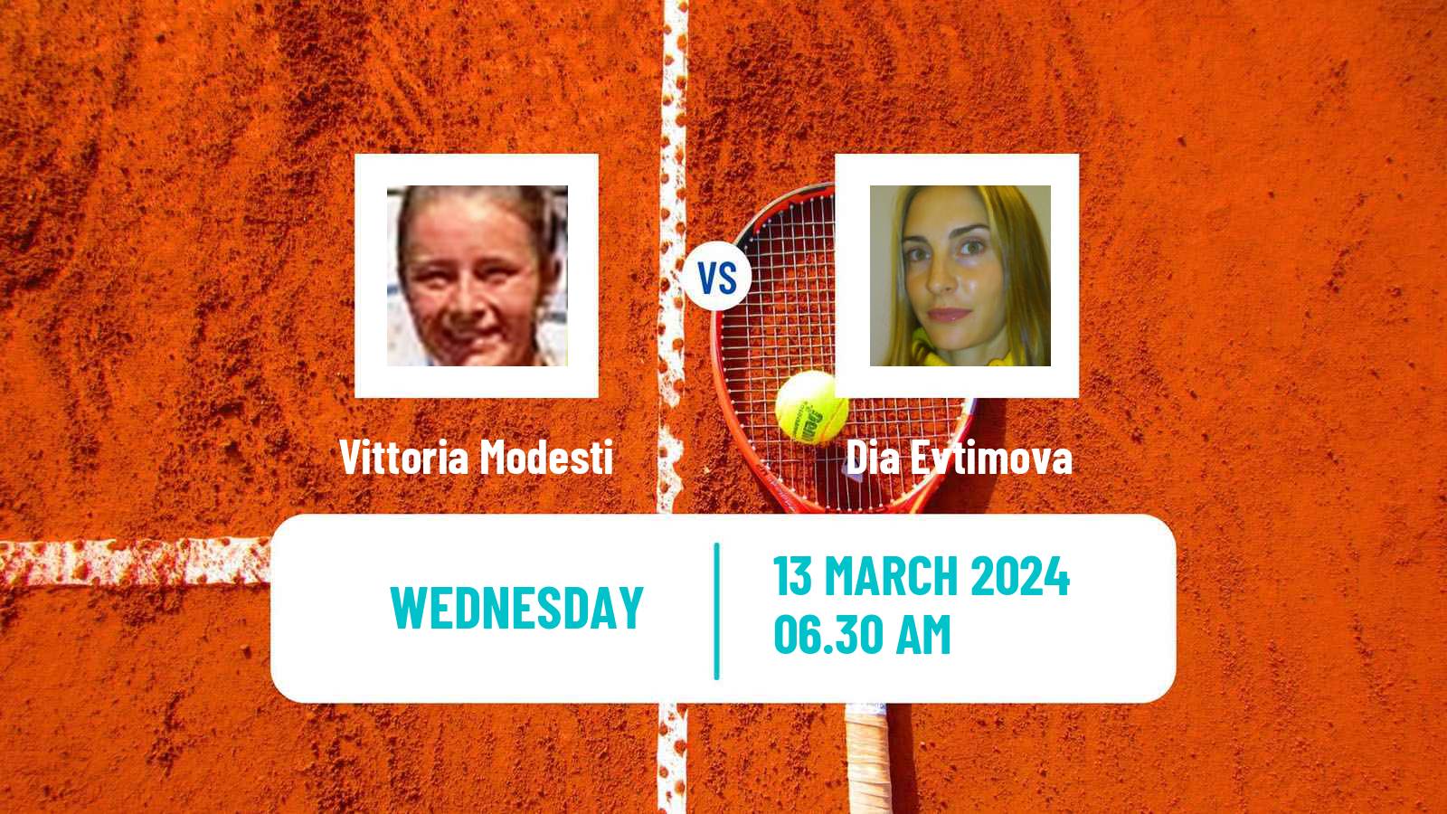 Tennis ITF W15 Antalya 5 Women 2024 Vittoria Modesti - Dia Evtimova