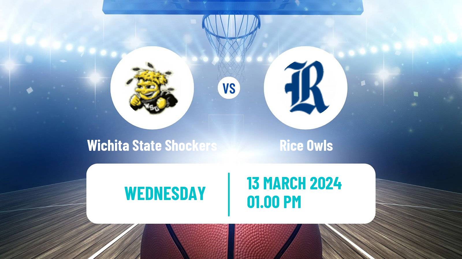 Basketball NCAA College Basketball Wichita State Shockers - Rice Owls