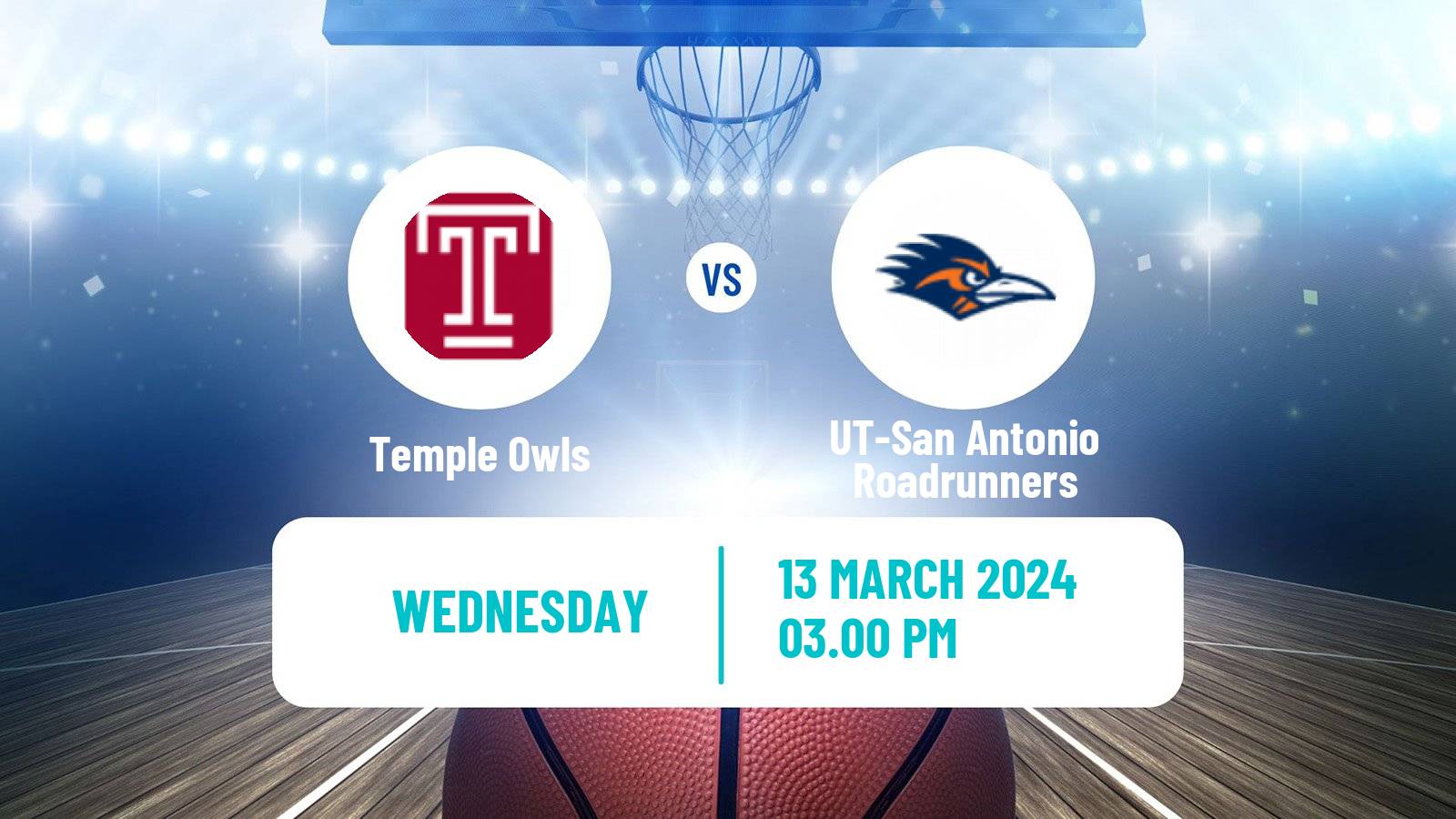 Basketball NCAA College Basketball Temple Owls - UT-San Antonio Roadrunners