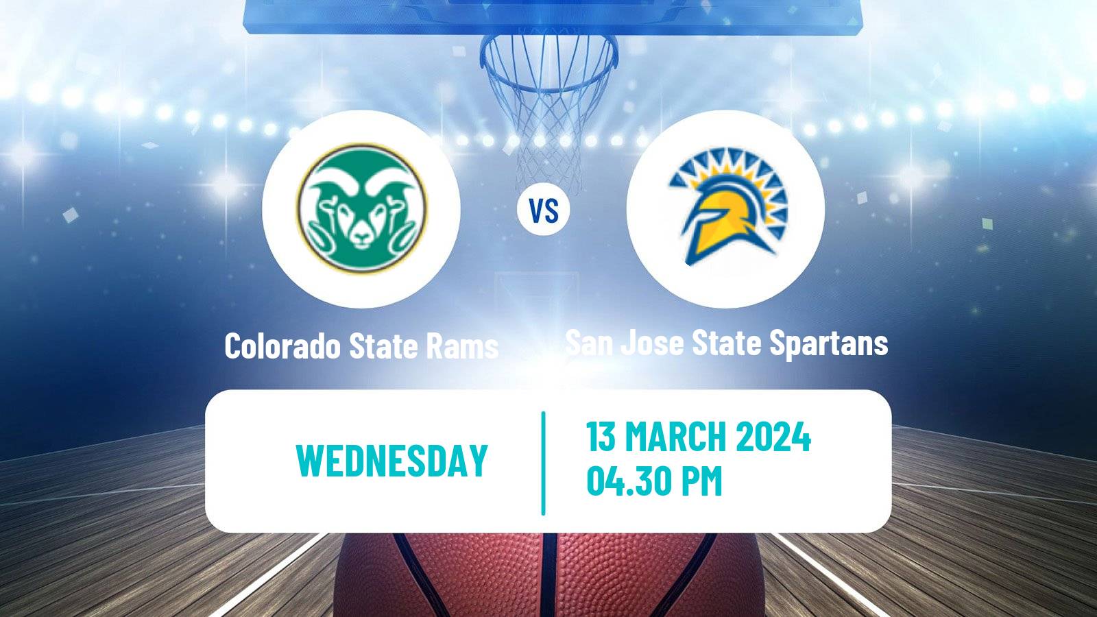 Basketball NCAA College Basketball Colorado State Rams - San Jose State Spartans