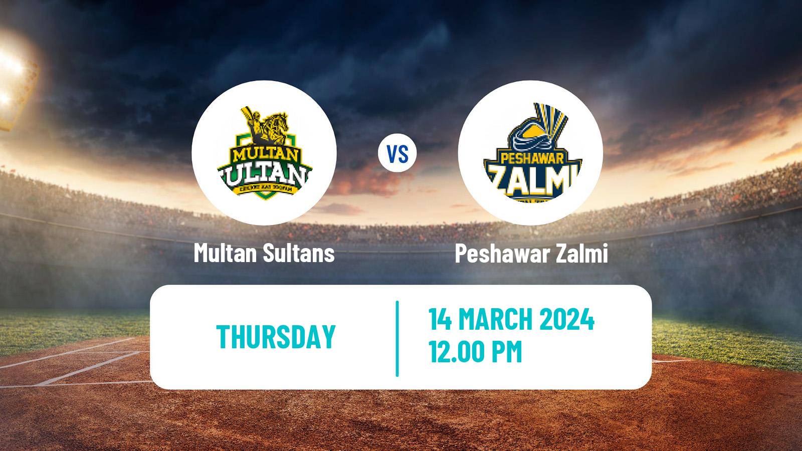 Cricket Pakistan Super League Cricket Multan Sultans - Peshawar Zalmi