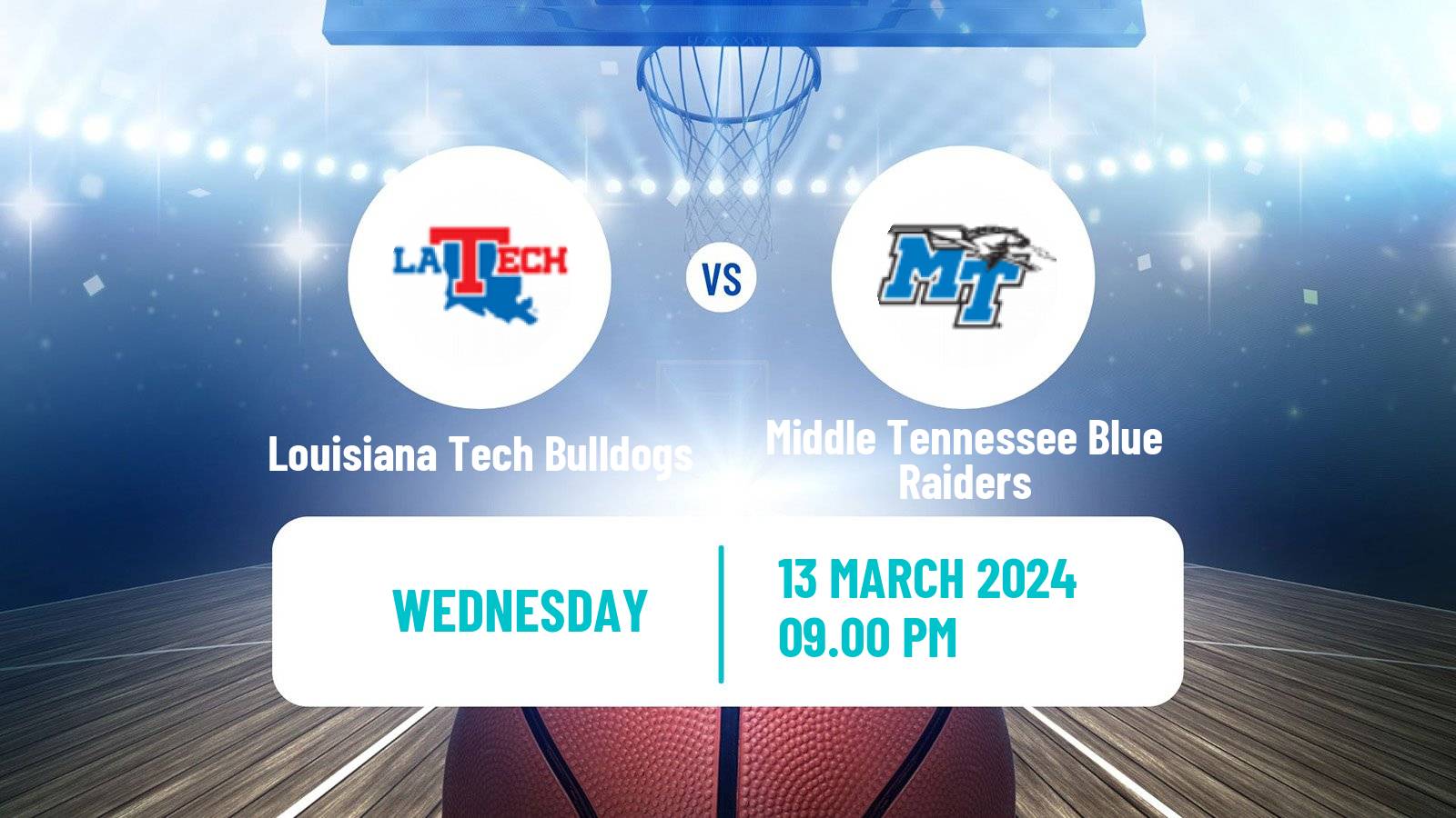 Basketball NCAA College Basketball Louisiana Tech Bulldogs - Middle Tennessee Blue Raiders