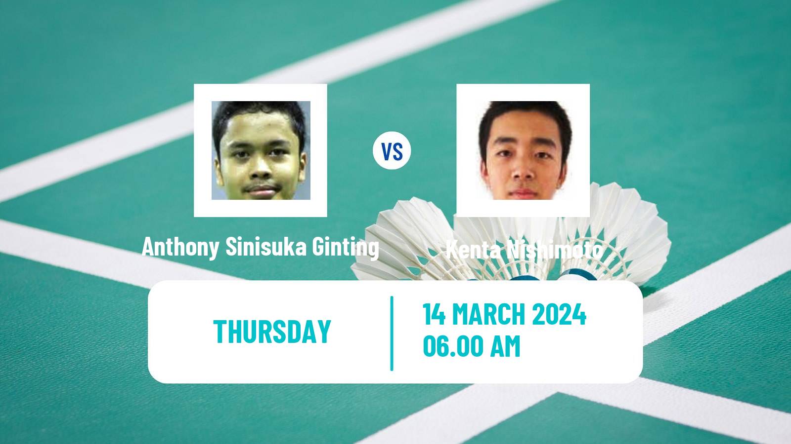 Badminton BWF World Tour All England Open Men Anthony Sinisuka Ginting - Kenta Nishimoto