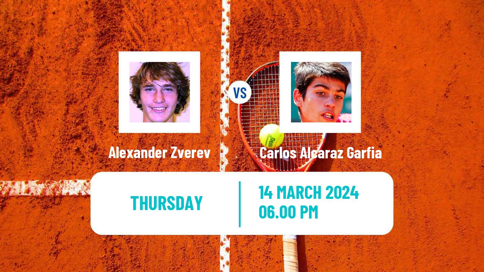 Tennis ATP Indian Wells Alexander Zverev - Carlos Alcaraz Garfia
