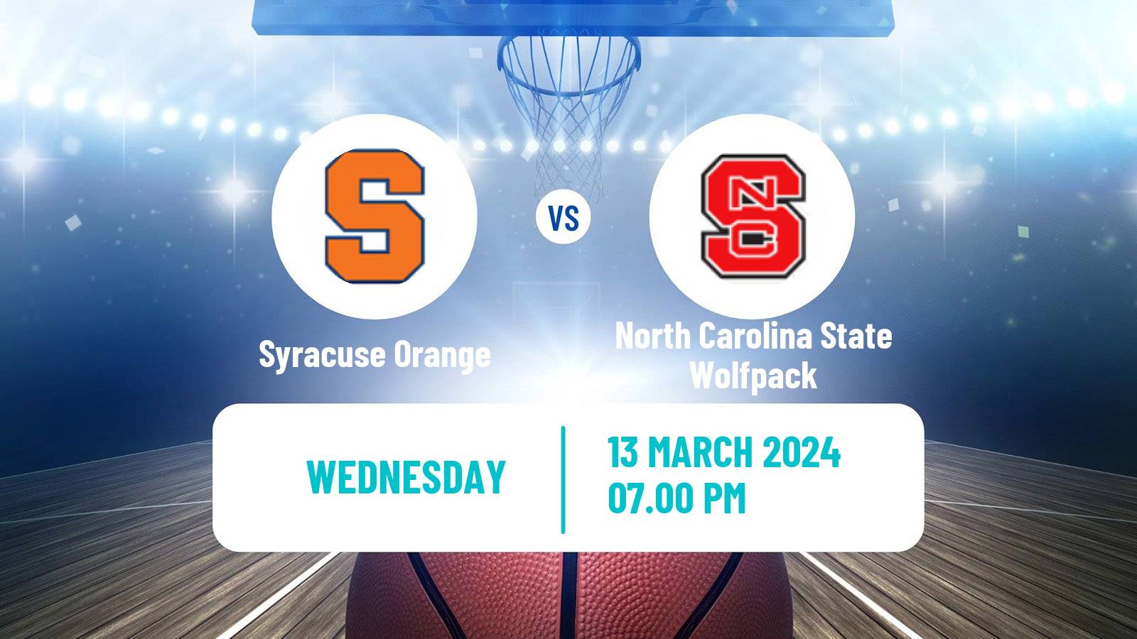 Basketball NCAA College Basketball Syracuse Orange - North Carolina State Wolfpack