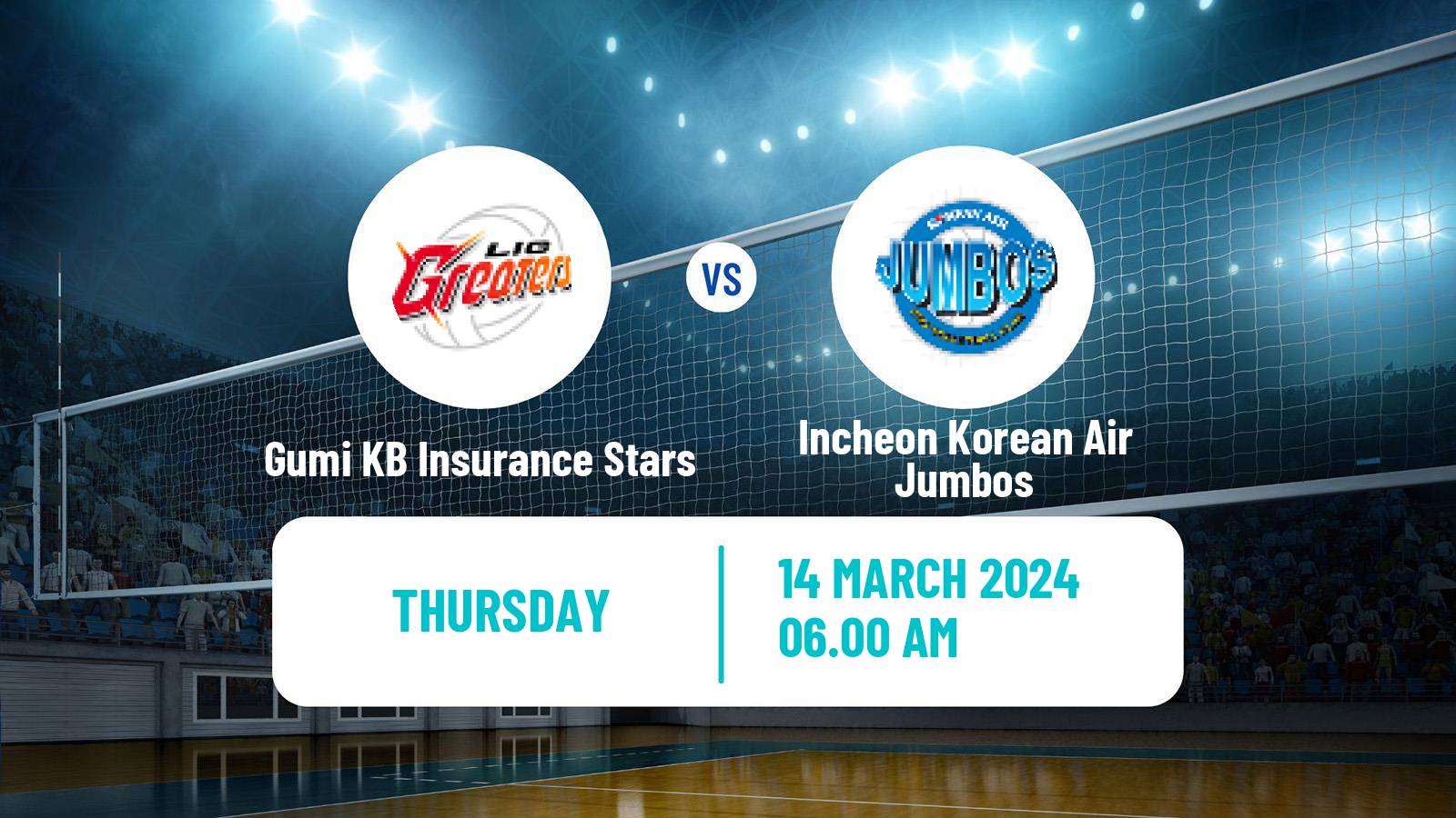 Volleyball South Korean V-League Gumi KB Insurance Stars - Incheon Korean Air Jumbos