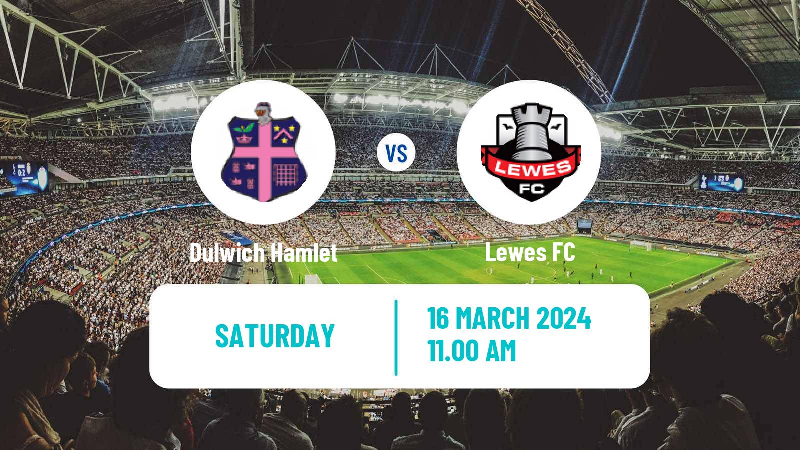 Soccer English Isthmian League Premier Division Dulwich Hamlet - Lewes