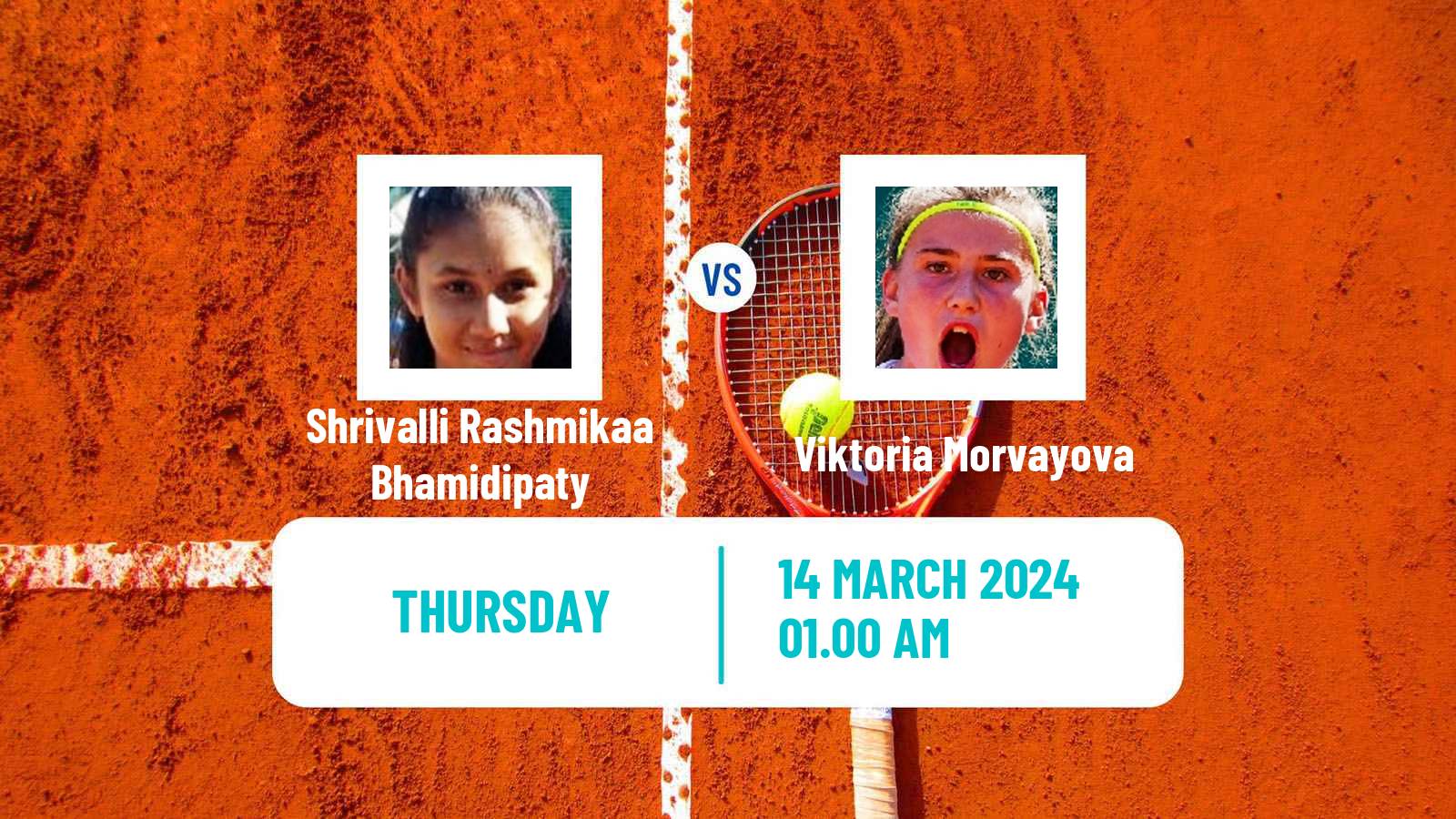 Tennis ITF W35 Indore Women Shrivalli Rashmikaa Bhamidipaty - Viktoria Morvayova