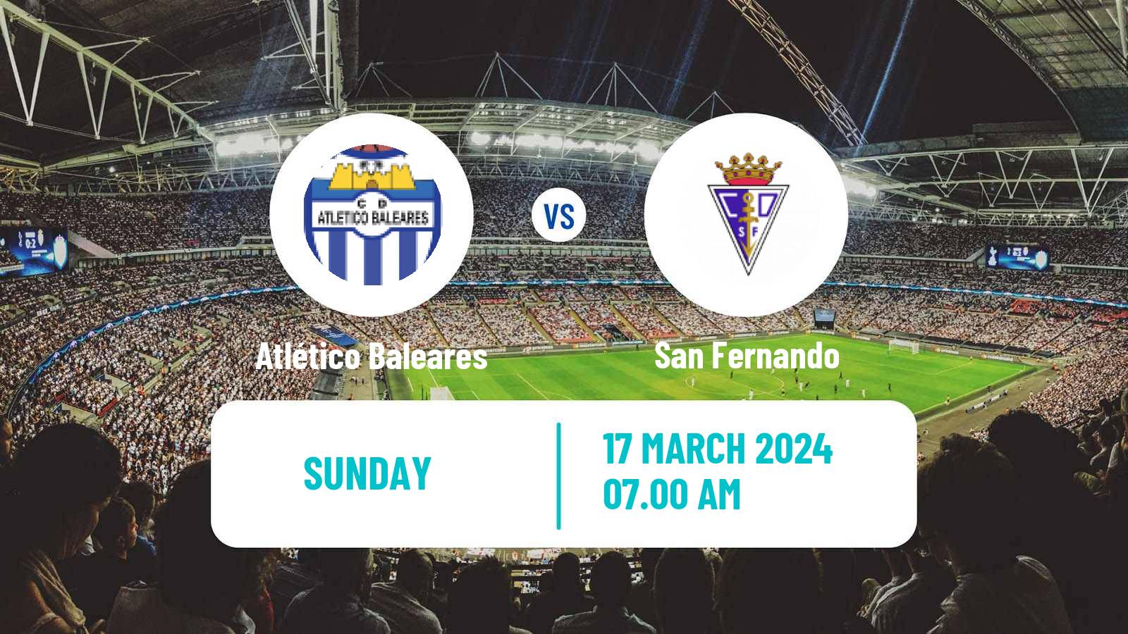 Soccer Spanish Primera RFEF Group 2 Atlético Baleares - San Fernando