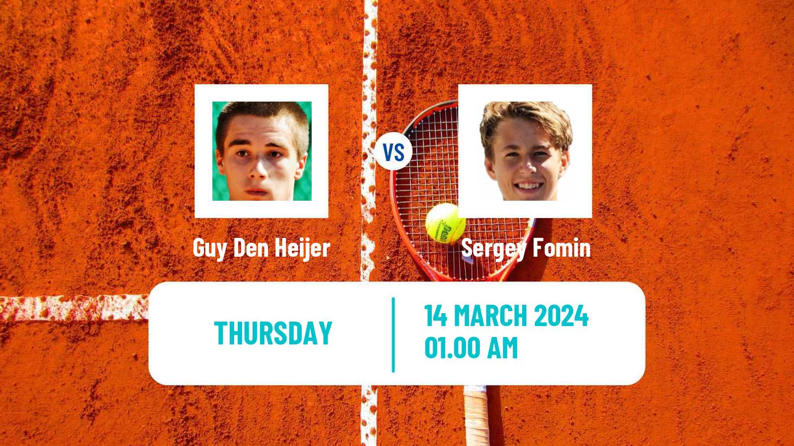 Tennis ITF M15 Aktobe 2 Men Guy Den Heijer - Sergey Fomin