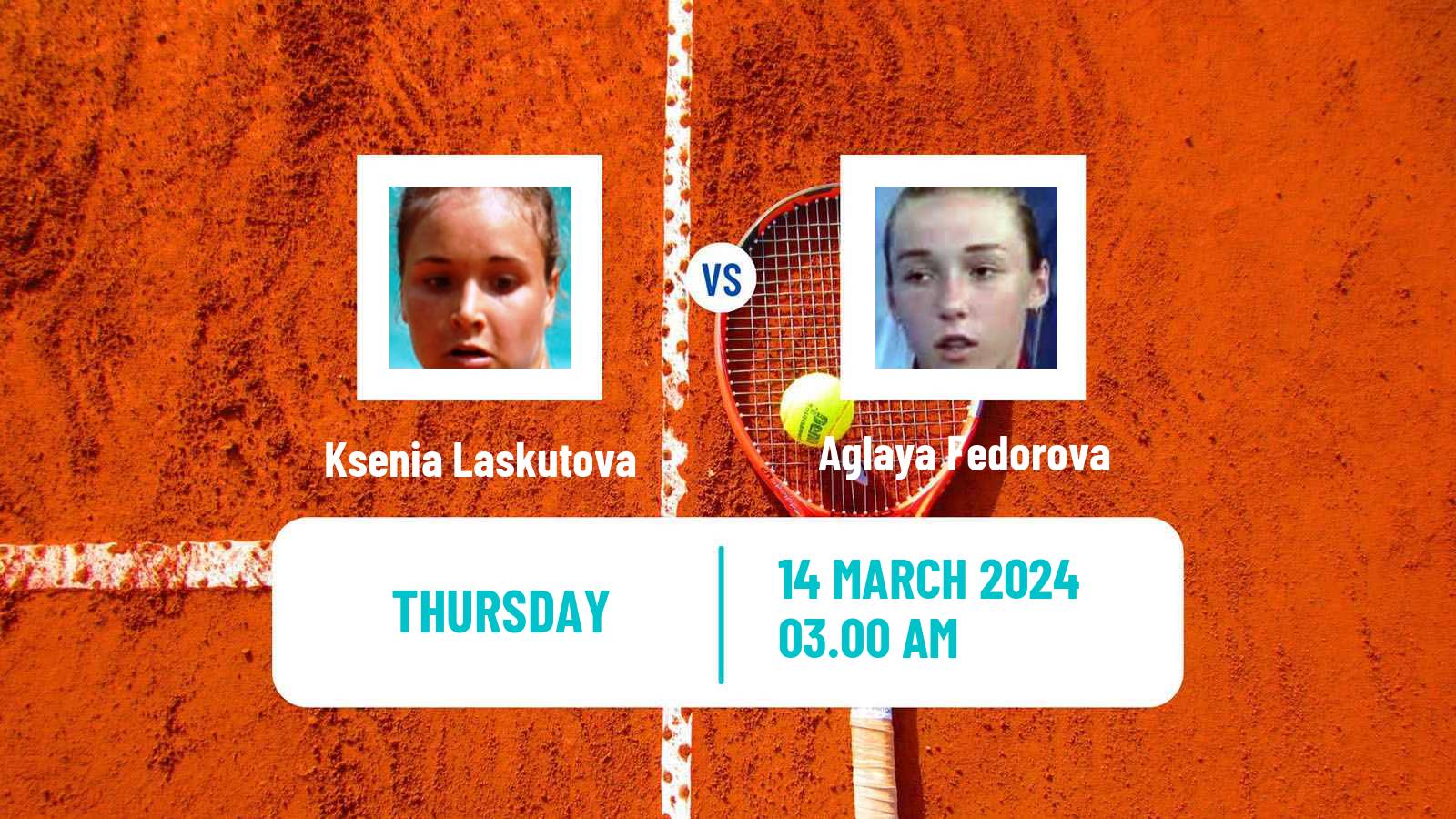 Tennis ITF W15 Karaganda 2 Women Ksenia Laskutova - Aglaya Fedorova