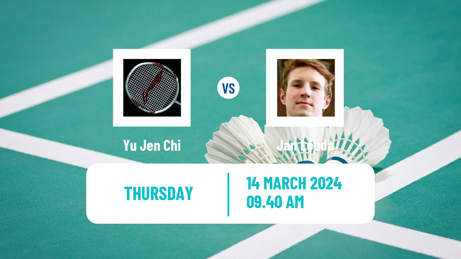 Badminton BWF World Tour Orleans Masters Men Yu Jen Chi - Jan Louda