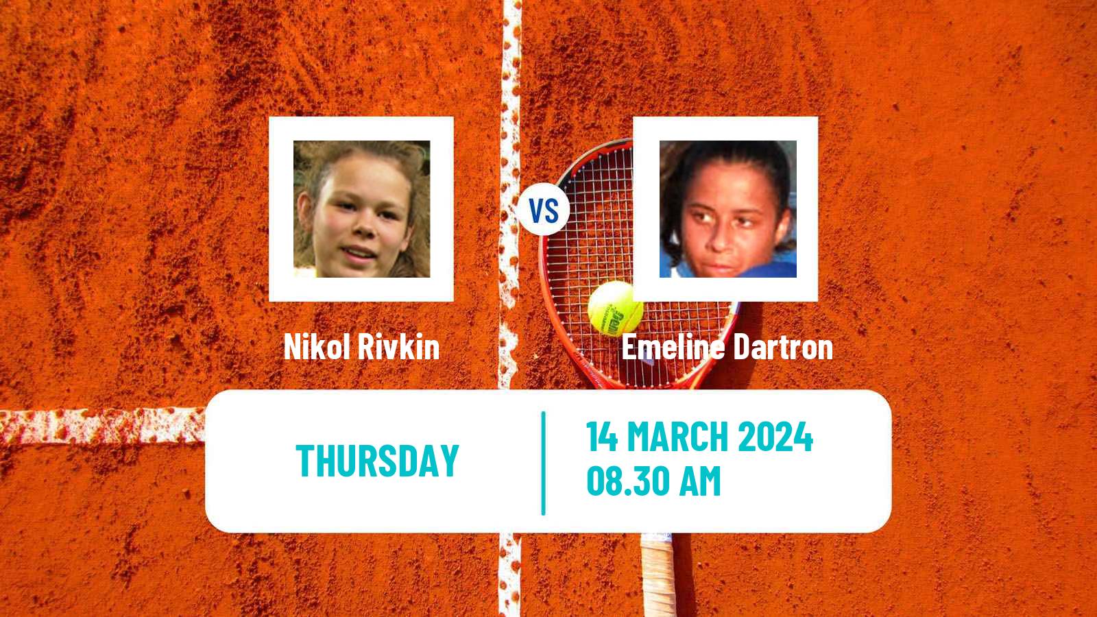 Tennis ITF W15 Gonesse Women Nikol Rivkin - Emeline Dartron