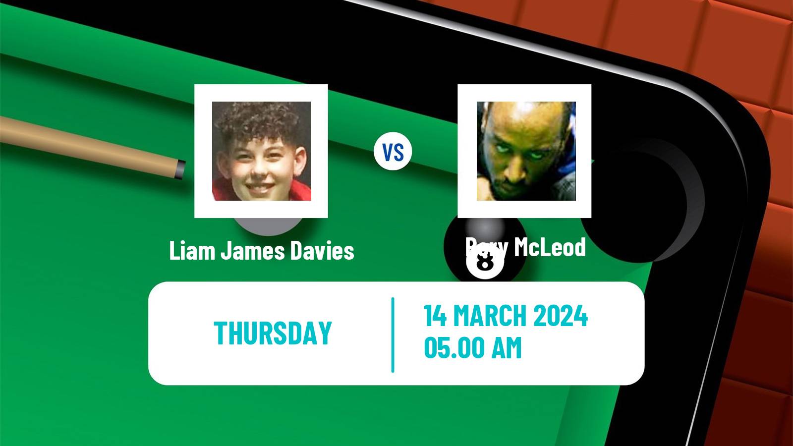 Snooker Q Tour Liam James Davies - Rory McLeod