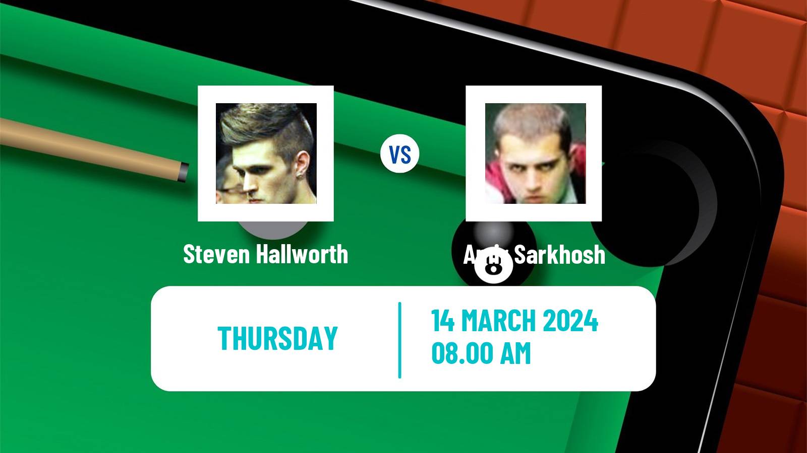 Snooker Q Tour Steven Hallworth - Amir Sarkhosh