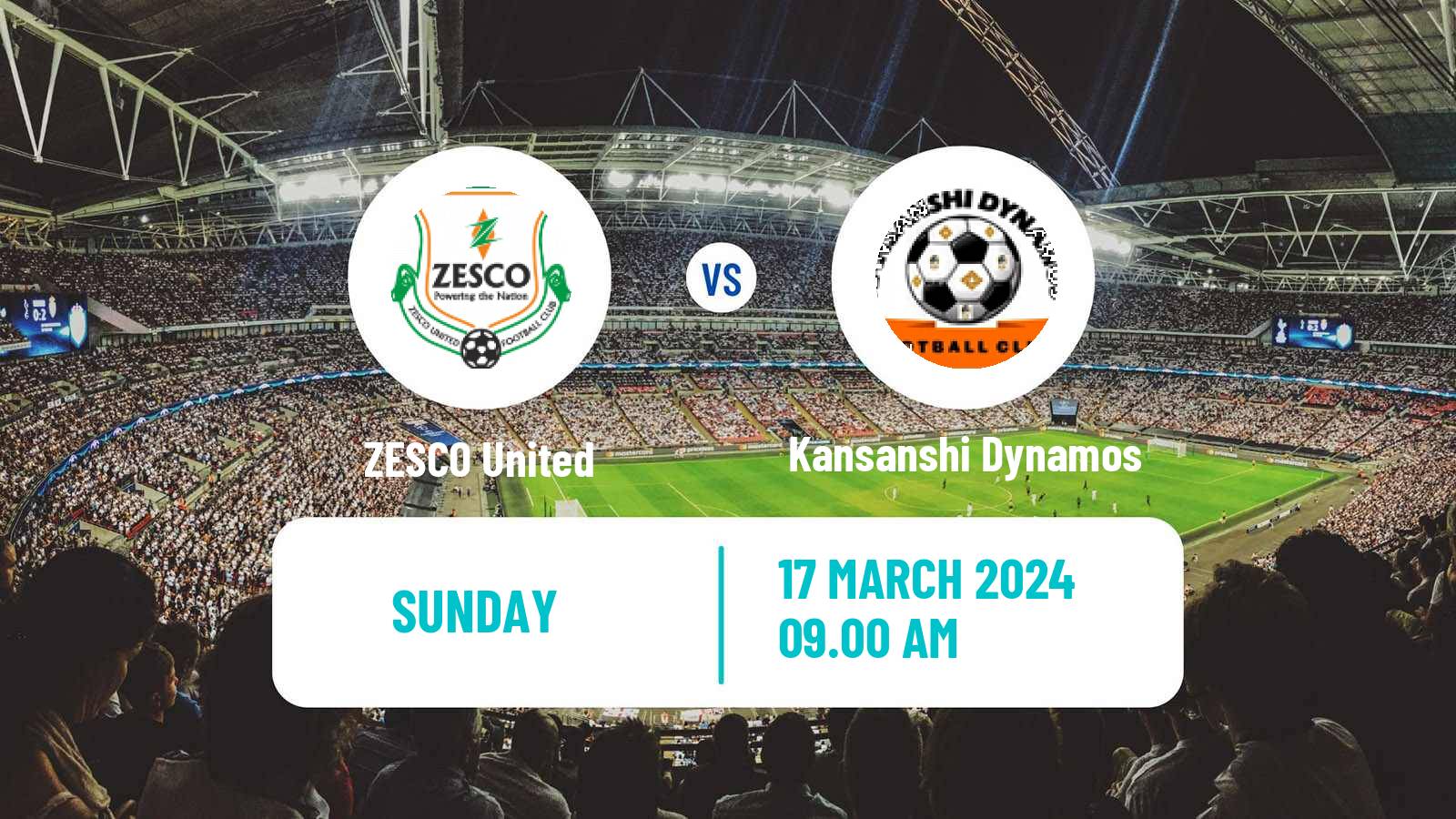 Soccer Zambian Premier League ZESCO United - Kansanshi Dynamos
