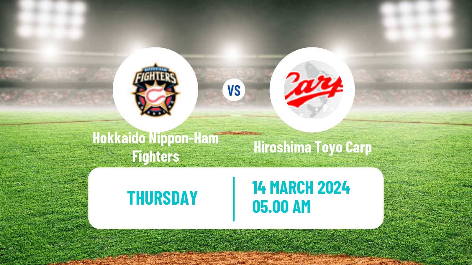 Baseball NPB Hokkaido Nippon-Ham Fighters - Hiroshima Toyo Carp