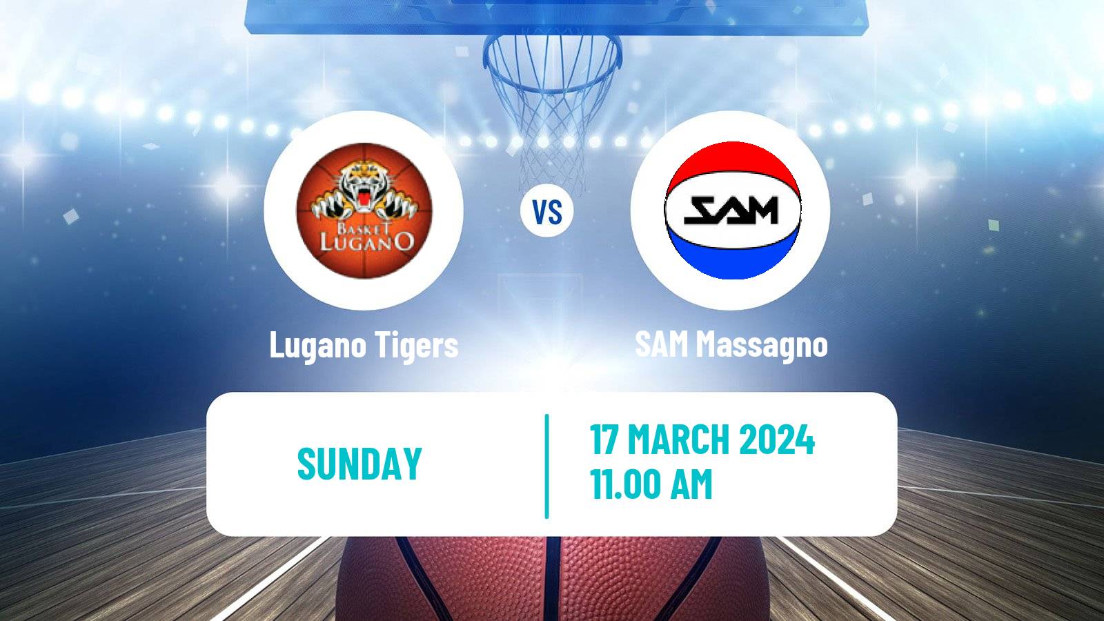 Basketball Swiss SB League Basketball Lugano Tigers - SAM Massagno