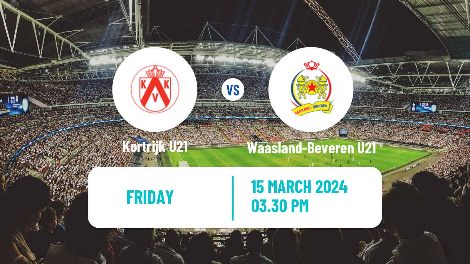 Soccer Belgian Pro League U21 Kortrijk U21 - Waasland-Beveren U21