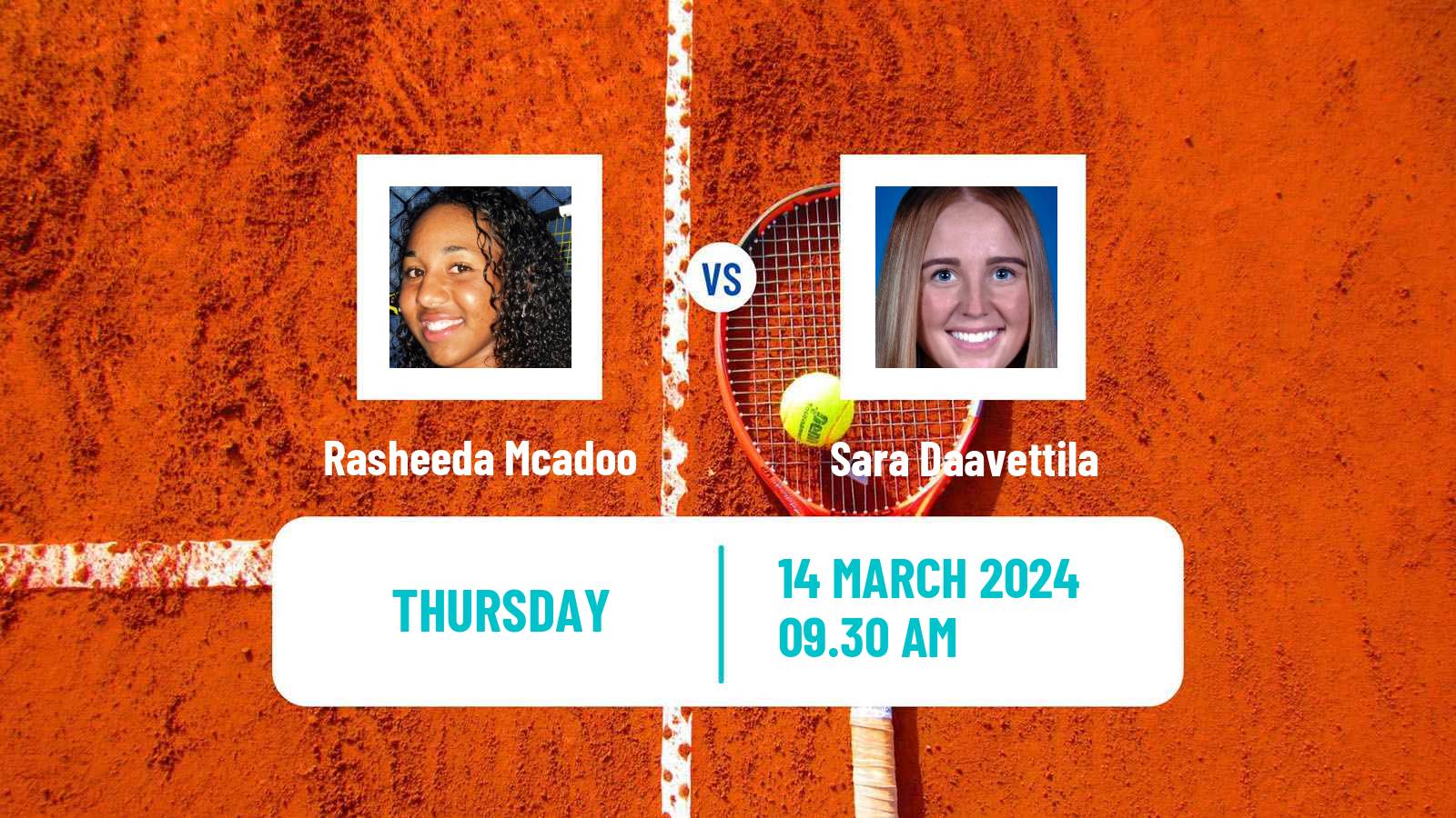 Tennis ITF W35 Santo Domingo 2 Women Rasheeda Mcadoo - Sara Daavettila