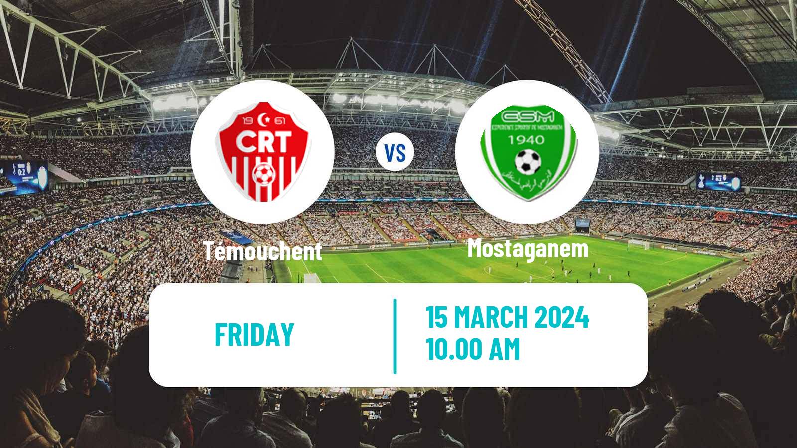 Soccer Algerian Ligue 2 Témouchent - Mostaganem