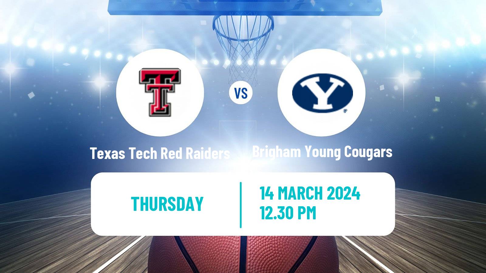 Basketball NCAA College Basketball Texas Tech Red Raiders - Brigham Young Cougars