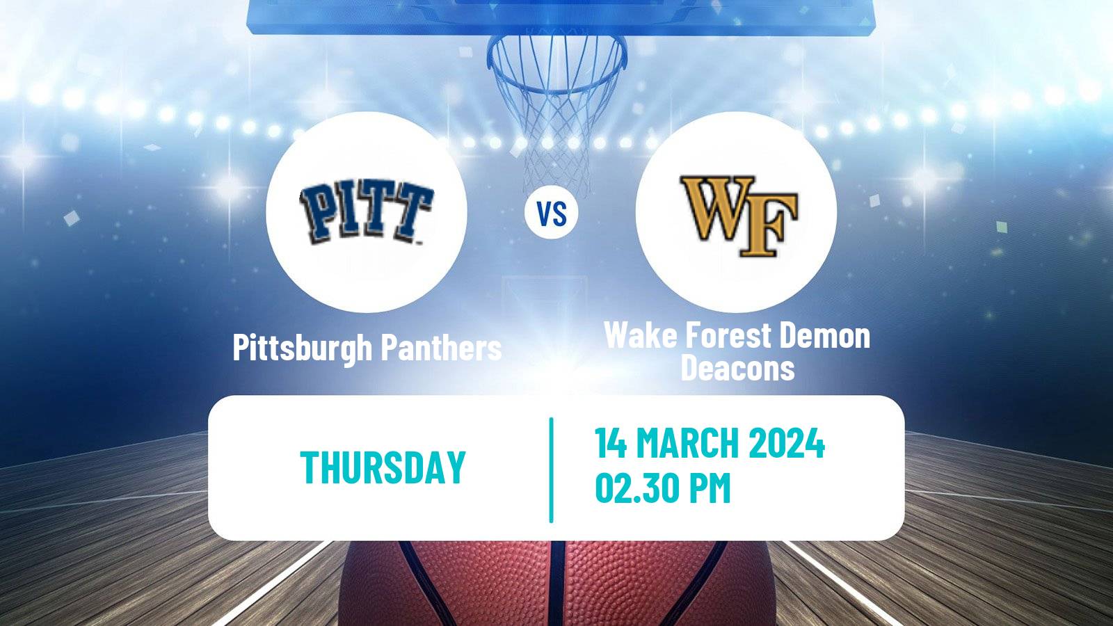 Basketball NCAA College Basketball Pittsburgh Panthers - Wake Forest Demon Deacons
