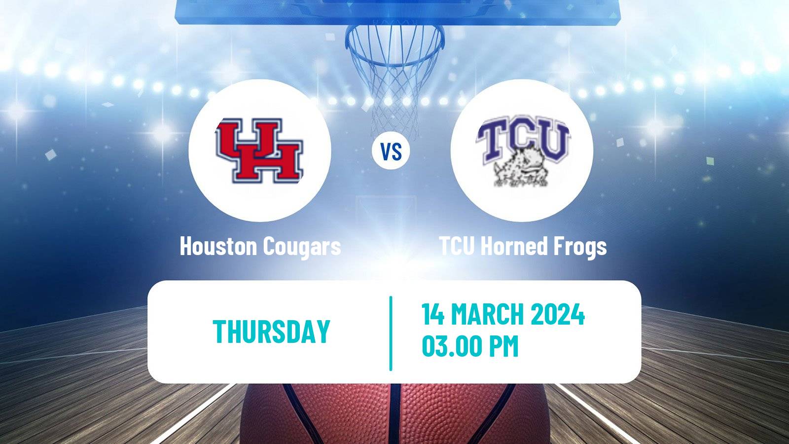 Basketball NCAA College Basketball Houston Cougars - TCU Horned Frogs